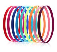 9 Pieces Thick Non-Slip Elastic Sport Headbands, Elastic Silicone Grip Exercise Hair and Sweatbands for Yoga (Candy Color)