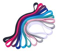 9 Pieces Thick Non-Slip Elastic Sport Headbands, Elastic Silicone Grip Exercise Hair and Sweatbands for Yoga (Assorted Colors)