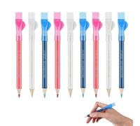 9 Pieces Water Soluble Chalk Marking Pen for Sewing and Fabric Drawing - Tailors Pencil for DIY Process (Blue+Red+White)