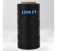 9-Ply Black Waxed Twine 1500 Feet/500 Yard Wax Lacing Cord Nylon (210D Polyester) - 160 LBS Tensile Strength Black Twine String for Crafts, 1-Roll