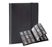 9-Pocket Card Binders, 20 Pages Reversible Design Holding 360 Pockets,Black Elastic Strap Trading Card Binder for Basketball Sports Cards, Game Cards,Football Card