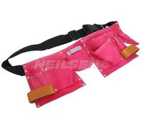 9 POCKET LEATHER TOOL BELT PINK TOOL BELT FANCY DRESS BUILDERS GIRLS LADIES