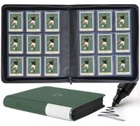 9-Pocket Top Loader Binder by D DACCKIT I Holds 288 Standard 3"X4" Top Loaders for Cards Collection - Blackish Green