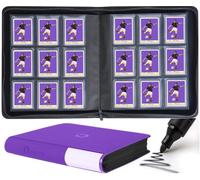 9-Pocket Top Loader Binder by D DACCKIT I Holds 288 Standard 3"X4" Top Loaders for Cards Collection - Classic Purple