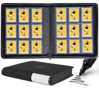 9-Pocket Top Loader Binder by D DACCKIT I Holds 288 Standard 3"X4" Top Loaders for Cards Collection - Classic Black