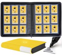 9-Pocket Top Loader Binder by D DACCKIT I Holds 288 Standard 3"X4" Top Loaders for Cards Collection - Golden Yellow