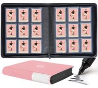 9-Pocket Top Loader Binder by D DACCKIT I Holds 288 Standard 3"X4" Top Loaders for Cards Collection - Light Pink