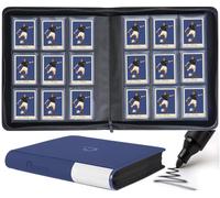 9-Pocket Top Loader Binder by D DACCKIT I Holds 288 Standard 3"X4" Top Loaders for Cards Collection - Navy Blue