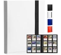 9-Pocket Trading Card Binder, 360 Pockets Trading Card Album Folder, PU Leather Card Folder Card Collection Binder, Portable Trading Card Album (White)