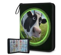 9-Pocket Trading Card Binder Holds 900 Cards with 50 Removable Double-Sided Sleeves, Sport Card Collection Album Folder Compatible with TCG MTG Game Cards(Cow Watching You)