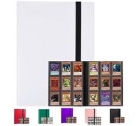 9-Pocket Trading Card Binder, Multiple Pocket Trading Card Album With Straps, 360 Side-Loading Pockets, Durable PU Album for Sports Cards，MTG, Pokemon, Yu-Gi-Oh, Football (White)