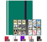 9-Pocket Trading Card Binder, Multiple Pocket Trading Card Album With Straps, 360 Side-Loading Pockets, Durable PU Album for Sports Cards，MTG, Pokemon, Yu-Gi-Oh, Football (Green)