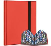 9 Pockets Trading Card Binder Storage, 360 Pockets Collectible Trading Card Album with Elastic Strap Side Loading Card Folder Sport Card Binder for MTG, TCG, Baseball, Football Cards (Red)