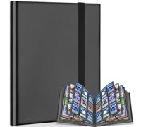 9 Pockets Trading Card Binder Storage, 360 Pockets Collectible Trading Card Album with Elastic Strap Side Loading Card Folder Sport Card Binder for MTG, TCG, Baseball, Football Cards (Black)
