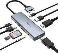 9 Ports USB C Adapter - HOPDAY USB C Hub for MacBook Pro/Air - Ultimate Connectivity with HDMI, USB 3.0, SD/TF Card Reader, 3.5mm Audio -for Laptop and Tablet, and Other USB C Devices