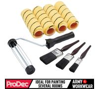 9" Prodec 8 pc Medium Pile Tiger Roller, Frame & Brush Set Emulsions Paint