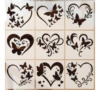 9 Reusable Butterfly and Heart Stencils for DIY Crafts and Scrapbooking