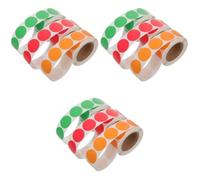 9 Rolls Colored Round Dot Stickers Adhesive Labels | Solid Color Circle Dots, Sealing and Reward Use, Office School Supplies, Red Orange Green