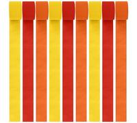 9 Rolls Crepe Paper Streamers Yellow Red Orange Thanksgiving Crepe Paper Roll Streamer Autumn Decorations Curtain Backdrop Hanging Tassels for Autumn Festival Decor