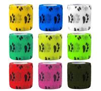 9 Rolls Self Adhesive Bandage Warp 4 inch Pet Vet Wrap Self Adherent Cohesive Bandages 5cm x 4.5M Elastic Breathable for Dog Bandage for Paw Pets First Aid, Finger, Sports and Stretch Athletic