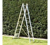 Trade Master Pro® 2 Section Combination Ladder | All in One Extension Ladder, Double Step Ladder | Aluminium | Anti Slip Stabiliser Bar | 150kg Weight Rating | EN131 Pro Certified | Size: 2x9