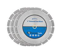 9" Segmented Diamond Saw Blade for Concrete, Brick, Block and Masonry, 10mm Segment Height, 7/8" - 5/8" Arbor, 3-Pack