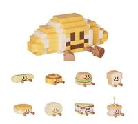 9 Set Happy Bread Series Food Cute Series Set Toy Mini Bricks Micro Building Kit Toys Home Office Decor Desktop Ornaments Gift for Adults