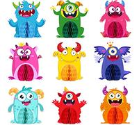9 Sets Monster Honeycomb Centerpieces Little Monster Birthday Party Table Decorations Monsters Themed Birthday Party Supplies Baby Shower Favors Table Toppers Decor for Kids