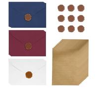 9 Sets Vintage Letter Writing Set, Letter Writing Paper and Envelopes Sets, Beautiful Letters Papers and Envelope Set, 9 Pcs Gift Envelopes 10 Sheets A5 Vintage Paper & 9 Pcs Self-Adhesive Wax Seal