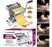 9 Settings Professional Pasta Maker Stainless Steel Kitchen Tools Spaghetti Roller Lasagne Tagliatelle Ravioli Fettuccine Cutter Home Cook Chef Restaurant Shop Homemade DIY Fresh UK Free P&P