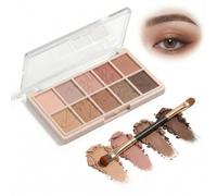 9-Shade Warm Neutral Eyeshadow Palette with Matte, Shimmer & Glitter Finishes in Rose, Terracotta & Browns - Versatile, Blendable Eye Makeup for Everyday & Evening Looks, Enhancing All Skin Tones