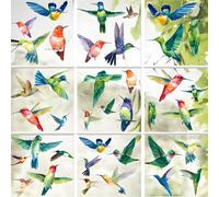 9 Sheets / 38 PCS Hummingbird Bird Window Stickers, Reusable UV-Printed Anti-Collision Stickers for Living Room, Bedroom, Outdoor & More