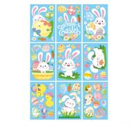 9 Sheets Bunny Eggs Rabbit Easter Window Sticker Double Sided Static Window Decal PVC Spring Holiday Decor For Home Classroom Office Glass Decoration