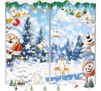 9 Sheets Christmas Window Stickers, Reusable Christmas Window Clings, 3D Double Sided Xmas Window Stickers, for Shop Office Classroom Decorations with Snowman Reindeer Tree Winter Scene
