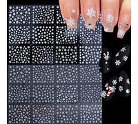 9 Sheets Luminous Christmas Nail Art Stickers - Santa Claus, Snowflakes, Snowman, Reindeer, Tree, Hat Decals 3D Self-Adhesive Designs DIY Decoration Supplies for Women, Girls, Kids