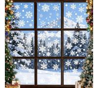 9 Sheets Snowflake Window Clings Decals Double-Sided Xmas Windows Decorations, Snow Winter Wonderland Decorations, Xmas Trees-Perfect for Home,Office or School Decor (Snowflakes)