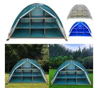9 Shelves Shoes Storage Tent, Foldable Camping Storage Tent Portable Oxford Fabric Shelving Unit For Outdoor Gear And Footwear Organization(Green)