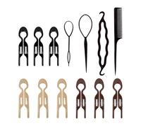 9 Simple Hairpins And 4 Black Hair Twisters, Hair Styling Tools, Hair Fixing Accessories, Retro Hair Accessories