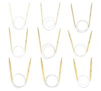 9 Sizes Circular Bamboo Knitting Needles Set, 60 cm, Double Pointed Knitting Needle, Natural Bamboo, 2.5/3.5/4.5/5.5/6/7/8/9/10 mm