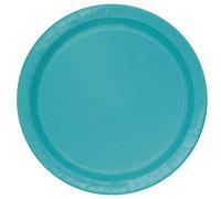 9" Solid Round Dinner Plates | Caribbean Teal Color Theme | 8ct