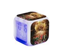 (9) Squid Game LED Alarm Clock Multi-Function 7 Color Change Digital Luminous Gift
