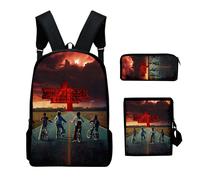 (9) Stranger Things 3pcs Schoolbag Lunch Bag Pencil Case Kids Set