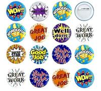 9 Style 90 PCS Reward Button Pins Recognition Button Round Pins as Incentive Motivation Awards for Kids or Workers