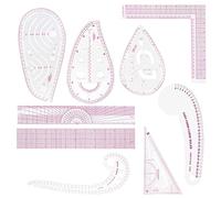 9 Styles Clear Metric Sewing Ruler Set, Plastic Sew French Curve Ruler for Designers, Pattern Maker, Sewing Templates