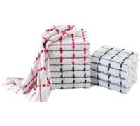 9 SWANS Kitchen Terry Tea Towel (40 x 65 cm) - 100% Pure Cotton Assorted Colors Super Absorbent Soft Touch Dish Towels Tea Towels Bar Towels Check Designed (PACK 6)