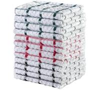 9 SWANS Kitchen Terry Tea Towel (40 x 65 cm) - 100% Pure Cotton Assorted Colors Super Absorbent Soft Touch Dish Towels Tea Towels Bar Towels Check Designed (PACK 12)