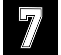 9" Tall Single Number 7 Iron On Heat Transfer for Football Baseball Jersey Sports T-Shirt White