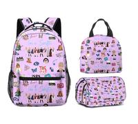 (9, Three-piece set) New Taylor Swift School Bag for Primary and Secondary School Students Children's Backpack Taylor Swift Print Backpack