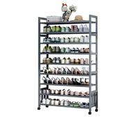 9-Tier Bamboo Shoe Rack on Wheels - Sturdy Shelving Unit for Hallway Entryway & Living Room - Removable Layers for Easy Storage & nization (80CM)