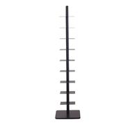 9 Tier Bookcase, Vertical Spine Book Tower, Tall and Narrow Metal Storage Shelf for Tight Spaces, Multi-Purpose Display Rack for Home Office, Corner Bookcase, Heavy-Duty Design